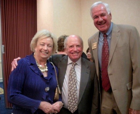 Orley Hood, center, surrounded by Mr. and Mrs. Bailey Howell at the MSHoF induction banquet in 2012.