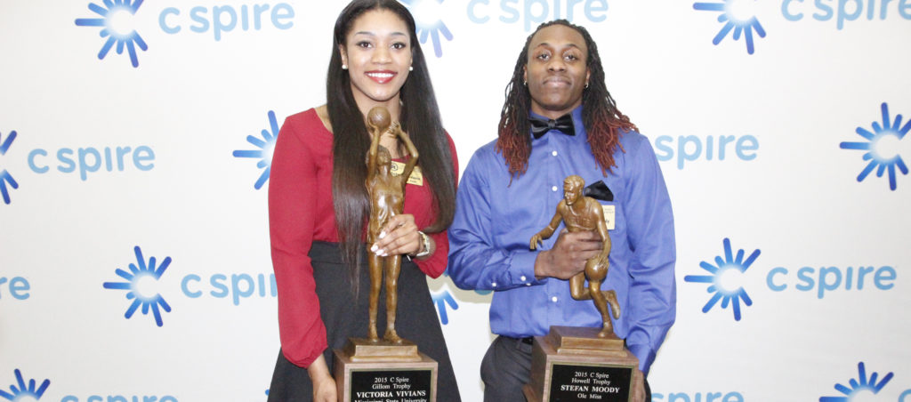 Victoria Vivians and Stefan Moody were the winners of the 2015 C Spire Gillom and Howell trophies.