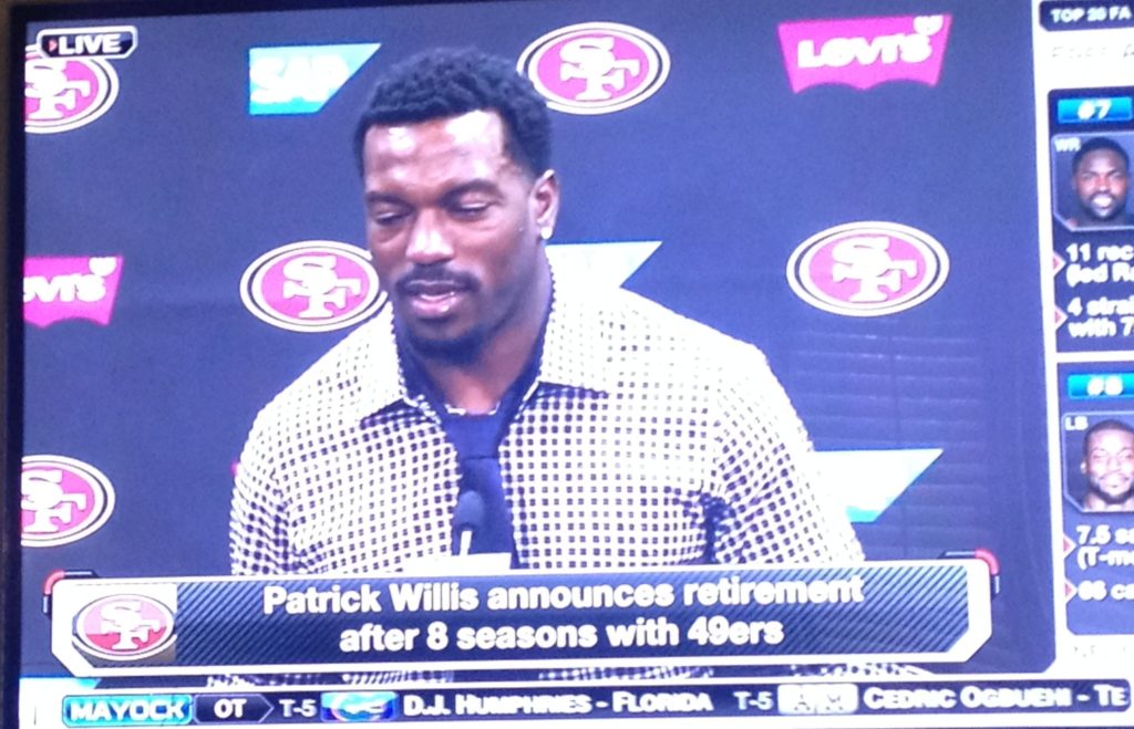 Patrick Willis confirmed during his press conference that his future health was a prime consideration in his decision to retire. "No regrets," Willis said. "I gave this game everything I had."