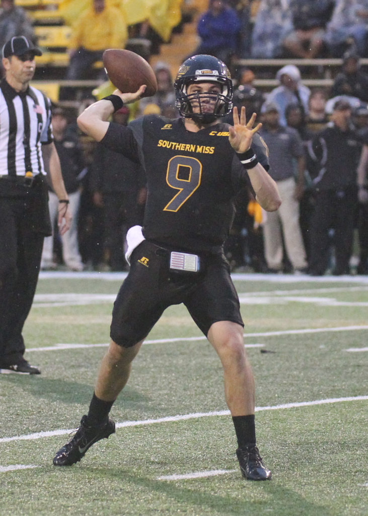 Nick Mullens has thrown for 30 touchdowns, trying USM's all-time season record.
