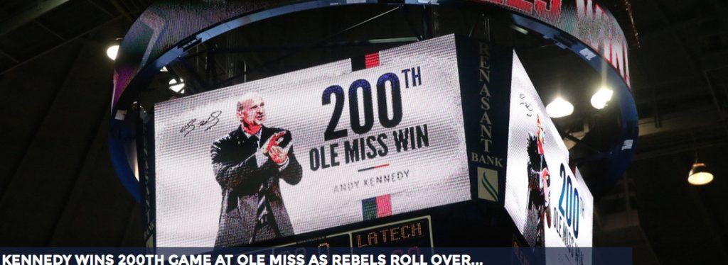 Andy Kennedy got his 200th Ole Miss victory Tuesday night.